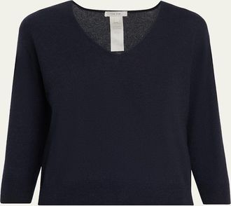The Row Orchidea Cashmere Knit V-Neck Top