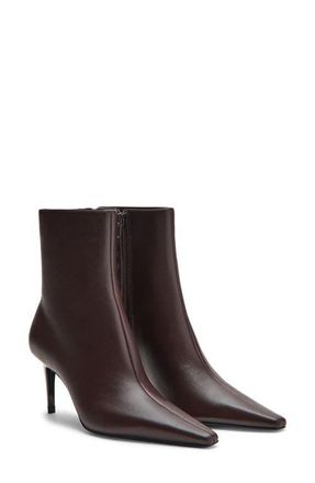 Mango Katerina Pointed Toe Ankle Bootie in Dark Brown at Nordstrom, Size 9.5Us