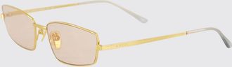 Gucci Occhiali da sole rettangolari in metallo con logo inciso