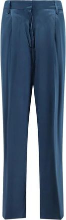 Dries Van Noten Wijde broek met zakken - Dames - Slim Fit Broeken - Blauw - 2XS - Broeken