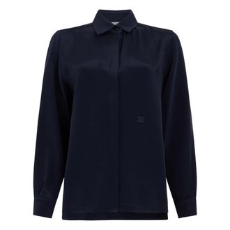 Max Mara Dames, Blouses & Shirts, Blauw, Maat: L Zijde