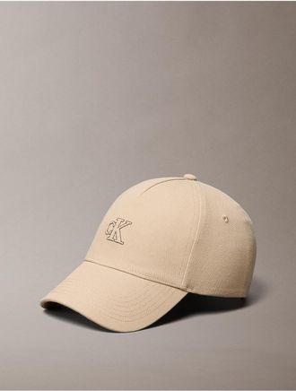 Calvin Klein Womens Canvas Monogram Baseball Cap - Brown