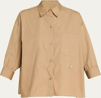 TWP New Earl Compact Poplin Button-Front Shirt
