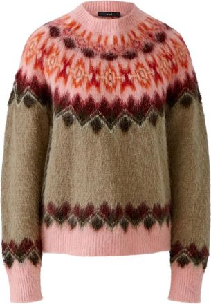 Oui Trui met ronde hals - Dames - Ronde hals truien - Veelkleurig - 3XL - Truien & Vesten