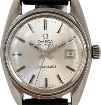 Omega Pre-owned Seamaster Roestvrij staal Horloge - Dames - Vintage Horloges - Grijs - ONE Size - Leer - Vintage