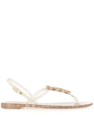 Casadei crystal embellished jelly sandals - women - PVC - 38 - Gold