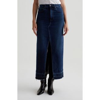 AG - Adriano Goldschmied Davina Front Slit Denim Midi Skirt in Midnight Sun at Nordstrom Rack, Size 28