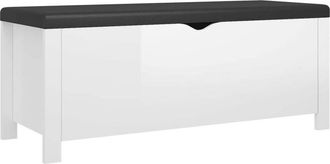 vidaXL Storage Box with Cushion High Gloss White 105x40x45 cm Engineered Wood vidaXL