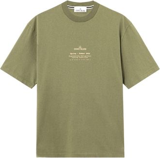 Stone Island Stone Print Regular Fit T-Shirt Military Green L1S1521000-01S0285-V005G