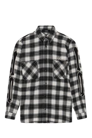 Amiri BONES FLANNEL OVERSHIRT Size: L, colour: BLACK