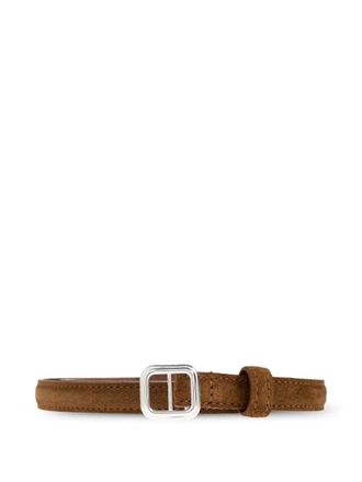 LI&Eacute; STUDIO Georgia square buckle slim belt - Brown