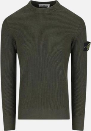 Stone Island Mens Stone Island Full Rib RWS Wool Military Green Sweatshirt - Tan - Size: 38