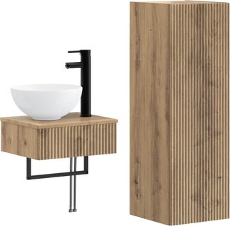vidaXL Juego De Muebles De Ba&ntilde;o 2 Uds. Roble Artisan Vidaxl