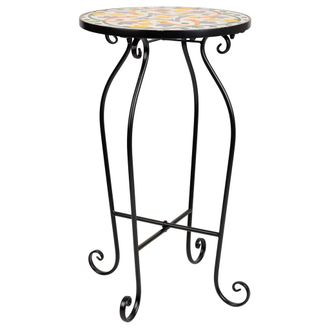 Wanderlust Deco Wanderlust Deco - Soporte De Mosaico Y Forja Negro D35x60