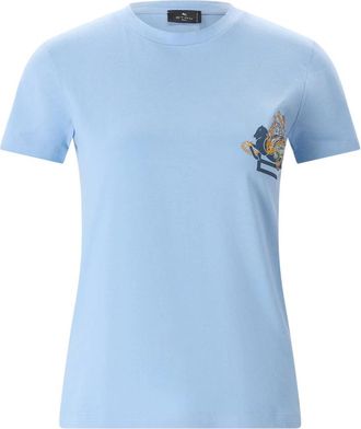 Etro T-Shirts - Dames - T-shirts - Blauw - S - Katoen - Tops