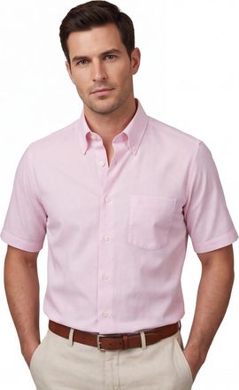Led&ucirc;b Ledub Modern Fit overhemd roze structuur