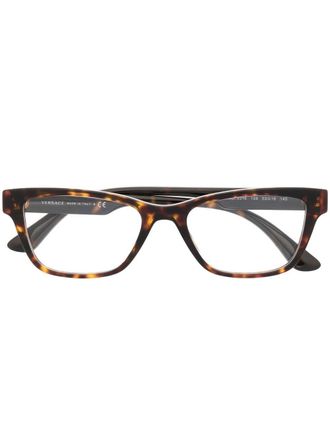 Versace Occhiali tartarugati con stampa - Marrone