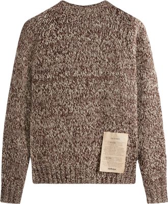 Ballantyne Retro Natural Melange Ribbed Wool-Blend Sweater