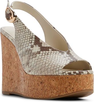 Aldo Tatianah Platform Wedge Sandal in Ivory Multi at Nordstrom, Size 8.5