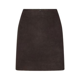 Rotate Suede Mini Bell Skirt - female - ROTATE Birger Christensen - Leather Skirts - Brown - XS - Skirts