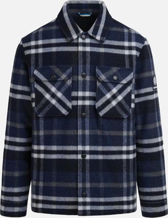 Sandbanks Mens Sandbanks Wool Flannel Quilted Shirt Jacket Navy - Size: 44/Regular