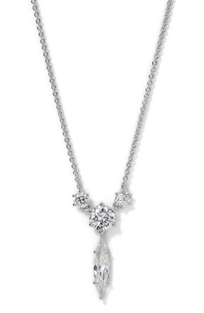 Nadri Beatrix Mixed Cubic Zirconia Y-Necklace in Rhodium at Nordstrom