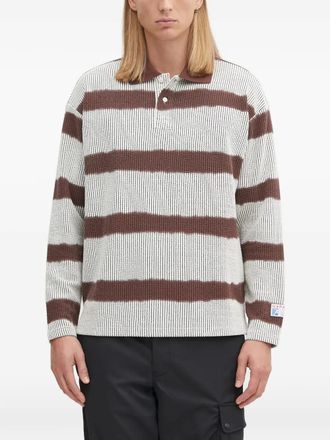 Napapijri x Martine Rose striped long-sleeve polo shirt - Wit