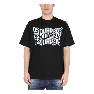 Dsquared2 D2 Shark Slouch Tee - male - Dsquared2 - T-Shirts - Black - XS - Tops