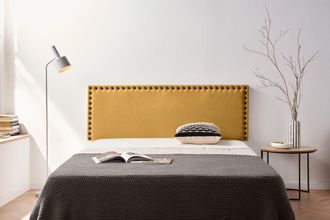 Moonia Cabecero Tapizado Modena Acualine 100x55x8 Cm - Mostaza - Moonia