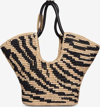 Zimmermann Bast-Shopper mit Zebramotiv Goldentime Small