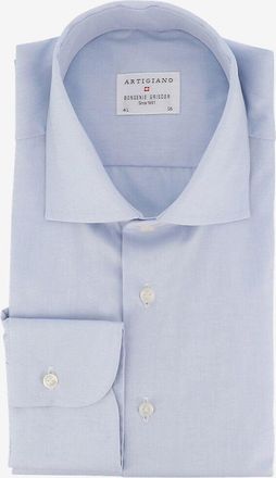 Artigiano Lang&auml;rmeliges Hemd aus Baumwolle Leonardo Pin Point