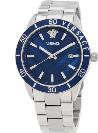 Versace Greca Urban Quartz Blue Dial Mens Watch VEYCA0424