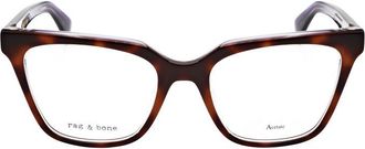 Rag & Bone Ladies Brown Rectangular Eyeglass Frames RNB3057