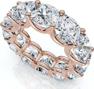 Pompeii3 12Ct Cushion Cut Diamond Eternity Ring 14k Gold Wedding Band Lab Grown