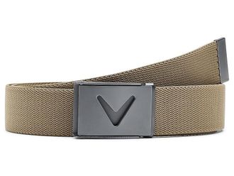 Callaway V-logo Web Belt Mens Belts Chinchilla, Polyester/Polypropylene