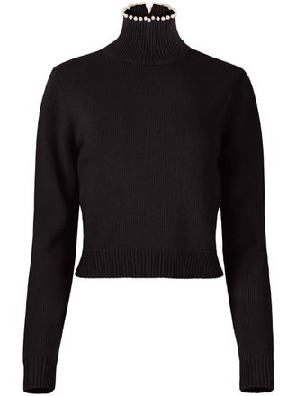 Nina Ricci bead-embellished wool-blend jumper - Black