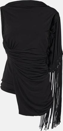 Faithfull The Brand Laon draped macrame-trimmed top