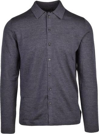 Slowear Cardigan met kraag - Heren - Vesten - Grijs - 2XL - Wol - Truien & Vesten