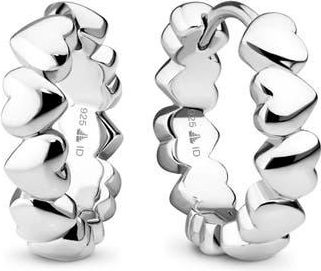 Devata Sweet Heart Huggie Hoop Earrings in Silver at Nordstrom Rack