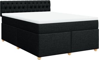 vidaXL Cama Box Spring Con Colch&oacute;n Tela Negro 140x200 Cm Vidaxl
