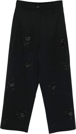 CORDERA Broek verfraaid met kralen - Zwart