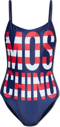 Moschino Badpak uit &eacute;&eacute;n stuk - Dames - Badpakken - Blauw - S - Polyester - Badmode