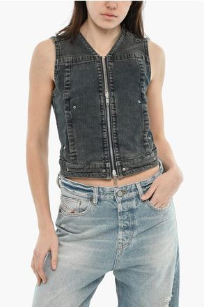 Diesel Denim Top DE-PROOF-RE With Front Zip size Xxs
