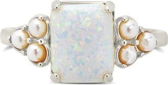 Sterling Forever Pearl Lana & Opal Ring