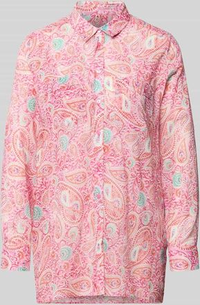 Milano Milano Italy Regular Fit Bluse im Allover-Look in Pink, Gr&ouml;&szlig;e 36