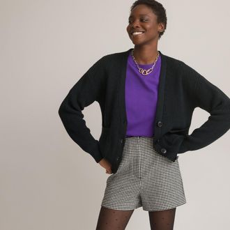 La Redoute Collections Effen vest met knoopsluiting, katoenmix