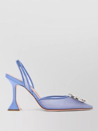 Amina Muaddi mesh slingback pumps