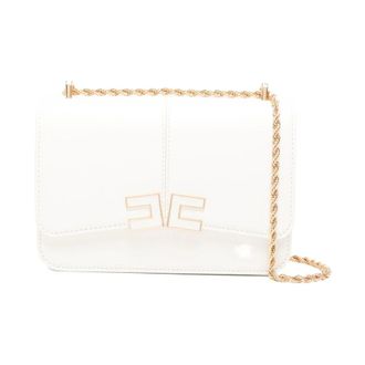Elisabetta Franchi Shoulder Bags, female, Beige, ONE SIZE, Shoulder Bag with Logo Detail