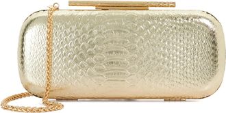Dune London Womens Accessories Body - Structured Chain Strap Clutch Bag - Gold Leather - One Size