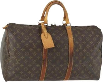 Louis Vuitton Pre-owned Weekend Bags, female, Brown, Size: ONE SIZE Pre-owned Canvas Weekend Bag